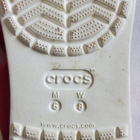 Crocs Pink and White CitiLane Unisex Flip Flop Slippers Size W8/M6 - Picture 7 of 7